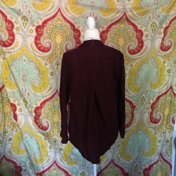 Deep Purple Button Down Blouse - Picture 4 of 5